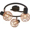 Image de QAZQA Mesh 3 - Plafond spot - 3 lichts - 250 mm - roestbruin