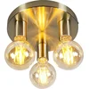 Image de QAZQA facil - Design Plafondlamp - 3 lichts - Ø 250 mm - Goud - Woonkamer | Slaapkamer | Keuken