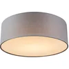 Image de QAZQA drum led - Moderne LED Plafondlamp - 1 lichts - Ø 300 mm - Grijs - Woonkamer | Slaapkamer | Keuken