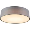Image de QAZQA drum led - Moderne LED Plafondlamp - 1 lichts - Ø 400 mm - Grijs - Woonkamer | Slaapkamer | Keuken