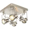 Image de QAZQA suplux - Industriele Plafondspot | Spotje | Opbouwspot - 4 lichts - H 155 mm - Staal - Industrieel - Woonkamer | Slaapkamer | Keuken