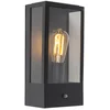 Image de QAZQA rotterdam Wandlamp voor buiten - Met sensor - 1 lichts - D 100 mm - Zwart