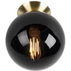 Image de QAZQA pallon - Art Deco Plafondlamp - 1 lichts - Ø 200 mm - Zwart Goud - Woonkamer | Slaapkamer | Keuken