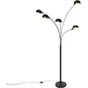 Image de QAZQA Sixties FL Vloerlamp met zwenkarm - 5 lichts - H 1980 mm - Zwart