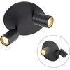 Image de QAZQA ducha - Moderne Plafondlamp voor badkamer - 2 lichts - Ø 200 mm - Zwart -