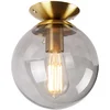 Image de QAZQA pallon - Art Deco Plafondlamp - 1 lichts - Ø 200 mm - Goud/messing - Woonkamer | Slaapkamer | Keuken