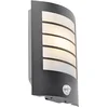 Image de QAZQA miro - Moderne Wandlamp met Bewegingsmelder | Bewegingssensor | sensor voor buiten - 1 lichts - L 176 mm - Zwart - Buitenverlichting