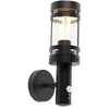 Image de QAZQA gleam - Moderne Wandlamp met Bewegingsmelder | Bewegingssensor | sensor voor buiten - 1 lichts - D 160 mm - Zwart - Buitenverlichting