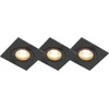 Image de QAZQA xena - Moderne Inbouwspot voor badkamer - 3 lichts - L 80 mm - Zwart -