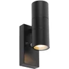 Image de QAZQA duo - Moderne Wandlamp Up Down voor buiten - 2 lichts - D 11 cm - Zwart - Buitenverlichting