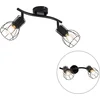 Image de QAZQA botu - Moderne Plafondlamp - 2 lichts - L 47 cm - Zwart - Woonkamer | Slaapkamer | Keuken