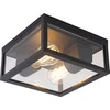 Image de QAZQA charlois - Design Plafondlamp voor buiten - 2 lichts - L 24 cm - Zwart - Buitenverlichting