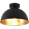 Image de QAZQA magnax - Industriele Plafondlamp - 1 lichts - Ø 28 cm - Zwart Goud - Industrieel - Woonkamer | Slaapkamer | Keuken