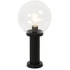 Image de QAZQA sfera - Moderne Staande Buitenlamp | Staande Lamp voor buiten - 1 lichts - H 50 cm - Zwart - Buitenverlichting