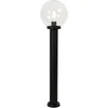 Image de QAZQA sfera - Moderne Staande Buitenlamp | Staande Lamp voor buiten - 1 lichts - H 100 cm - Zwart - Buitenverlichting