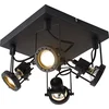 Image de QAZQA suplux - Industriele Plafondspot | Spotje | Opbouwspot - 4 lichts - L 24 cm - Zwart - Industrieel - Woonkamer | Slaapkamer | Keuken