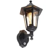 Image de QAZQA new haven - Klassieke Wandlamp met Bewegingsmelder | Bewegingssensor | sensor voor buiten - 1 lichts - D 212 mm - Zwart - Buitenverlichting