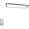Image de QAZQA liv - Moderne Dimbare LED paneel | Plafondlamp met Dimmer - 1 lichts - L 800 mm - Zwart - Woonkamer | Slaapkamer | Keuken