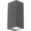 Image de QAZQA baleno - Moderne Wandlamp Up Down voor buiten - 2 lichts - D 92 mm - Donkergrijs - Buitenverlichting