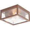 Image de QAZQA charlois - Design Plafondlamp voor buiten - 2 lichts - L 24 cm - Roestbruin - Industrieel - Buitenverlichting