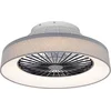 Image de QAZQA emily - LED Plafondventilator met Verlichting | Lamp en Afstandsbediening - 1 lichts - Ø 47 cm - Grijs - Woonkamer | Slaapkamer | Keuken