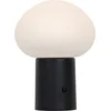 Image de QAZQA louise - Design Dimbare LED Draadloze Oplaadbare Tafellamp USB met Dimmer - 1 lichts - H 22 cm - Zwart - Buitenverlichting