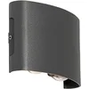 Image de QAZQA silly - Moderne LED Wandlamp Up Down voor buiten - 4 lichts - D 4 cm - Donkergrijs - Buitenverlichting
