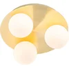 Image de QAZQA cederic - Moderne Plafondlamp - 3 lichts - Ø 23 cm - Goud/messing - Buitenverlichting