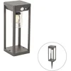 Image de QAZQA sonne - Moderne Dimbare LED Staande Buitenlamp | Staande Lamp voor buiten met Dimmer met Solar | Zonne energie - 1 lichts - H 25 cm - Donkergrijs - Buitenverlichting