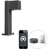 Image de Qazqa smart led moderne sokkellamp, padverlichting, buitenlamp voor in de tuin - Baleno - donkergrijs, incl. 4.7W ledlamp, dimbaar, 30cm, IP44