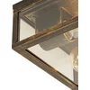 Image de QAZQA charlois - Industriele Plafondlamp voor buiten - 2 lichts - L 24 cm - Goud/messing - Industrieel - Buitenverlichting