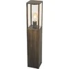 Image de QAZQA charlois - Industriele Staande Buitenlamp | Staande Lamp voor buiten - 1 lichts - H 80 cm - Goud/messing - Industrieel - Buitenverlichting