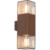 Image de QAZQA denmark - Industriele Wandlamp voor buiten - 2 lichts - L 8.5 cm - Roestbruin - Industrieel - Buitenverlichting