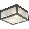Image de QAZQA charlois - Moderne Plafondlamp voor buiten - 2 lichts - L 24 cm - Zwart - Buitenverlichting