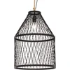 Image de QAZQA calamus - Landelijke Hanglamp voor buiten - 1 lichts - Ø 40 cm - Zwart - Buitenverlichting