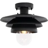 Image de QAZQA morty - Design Plafondlamp voor buiten - 1 lichts - Ø 28.5 cm - Zwart - Buitenverlichting