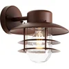 Image de QAZQA shell - Industriele Wandlamp voor buiten - 1 lichts - Ø 21.6 cm - Roestbruin - Industrieel - Buitenverlichting