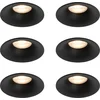 Image de QAZQA gijs - Moderne Inbouwspot - 6 stuks - Ø 9.5 cm - Zwart - Woonkamer | Slaapkamer | Keuken