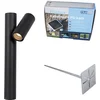 Image de Qazqa moderne sokkellamp, padverlichting, buitenlamp voor in de tuin - Solo Deluxe - zwart, max. 35W, geschikt voor led, 50cm, IP44