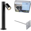 Image de QAZQA solo - Moderne Staande Buitenlamp | Staande Lamp voor buiten - 1 lichts - H 45 cm - Zwart - Buitenverlichting