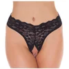 Image de Amorable - G-String met Kanten Ruches - Open Kruis - One Size - Zwart