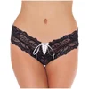 Image de Amorable - Zwart Kanten Mini Short Met Witte Vetersluiting