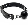 Image de Gag met siliconen bal en leren band - zwart