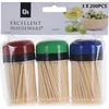 Image de Excellent Houseware - Bamboe Cocktailprikkers - 150 Stuks - 3 Pakken