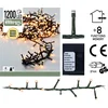 Image de Microcluster Kerstboomverlichting - 24 meter - 1200 LED - Extra Warm Wit - 8 Functies - Geheugen
