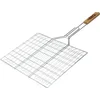 Image de BBQ collection Barbecue rooster - klem grill - metaal/hout - L65 x B41 x H2 cm - vlees/vis/groente