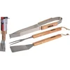 Image de BBQ/barbecue gereedschap set 3-delig met houten handvatten - Tang - Vork - Spatel