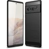 Image de Geborsteld TPU Hoesje Geschikt voor Google Pixel 6 Pro | Beschermhoes | Back Cover | Flexibel TPU | Stijlvol Carbon | Dun | Zwart