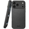 Image de NEKIT Fiber Pro Hoesje Geschikt voor Apple iPhone 17 Pro Max - Compatibel met MagSafe en Qi2 - High-Tech Kevlar en TPU - Back Cover Dun - Grijs/Zwart