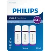 Image de Philips USB Stick Flash Drive - 64GB - Snow Edition - USB 2.0 - Led - Dopje - Wit - 3-pack